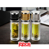 فلاسک دمنوش ساز پیرکس درب استیل دکمه ایی